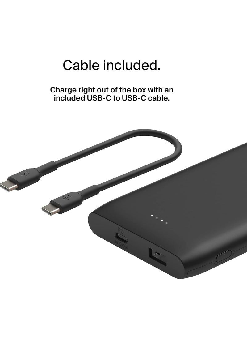 Belkin USB-C PD Power Bank 10K (Fast Charge Portable Charger w/ USB-C + USB Ports, 10000mAh Capacity) Battery Pack for Galaxy, Pixel, iPhone more