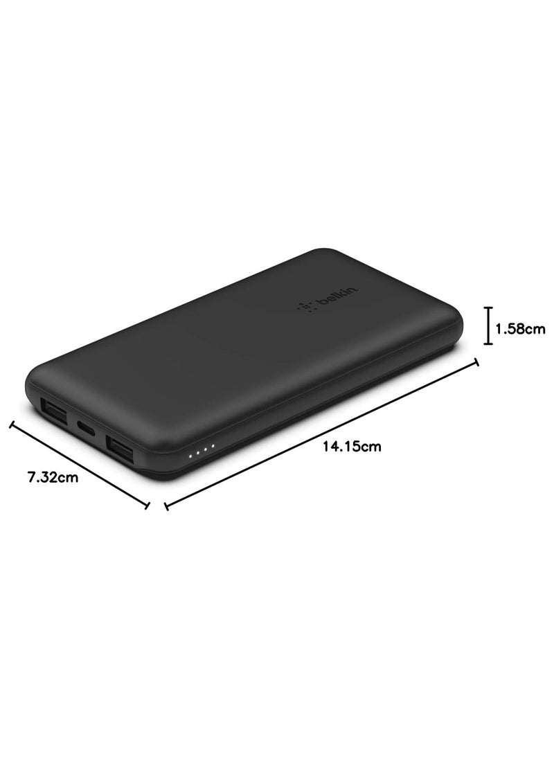 Belkin USB-C PD Power Bank 10K (Fast Charge Portable Charger w/ USB-C + USB Ports, 10000mAh Capacity) Battery Pack for Galaxy, Pixel, iPhone more