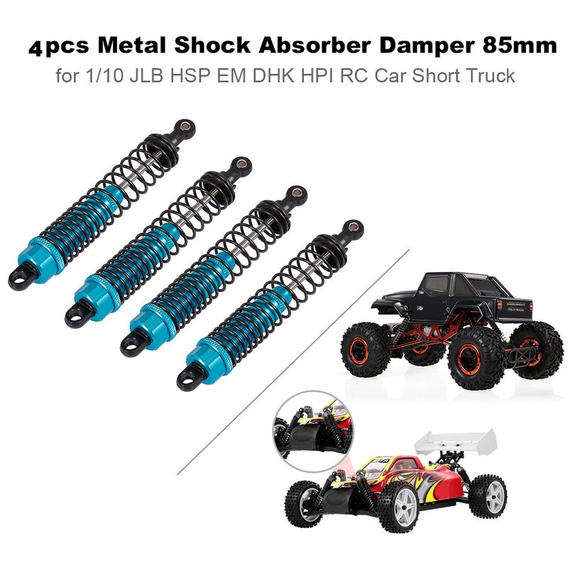 4 Piece 85mm Metal Shock Absorber Damper For 1/10 JLB HSP EM DHK HPI RC Car Short Truck 12 X 4 X 5cm