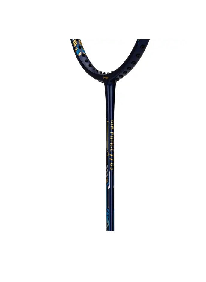 AIR-FORCE 77 G3 Carbon Fibre Unstrung Badminton Racket With Free Full Cover (Navy/Blue/Gold)