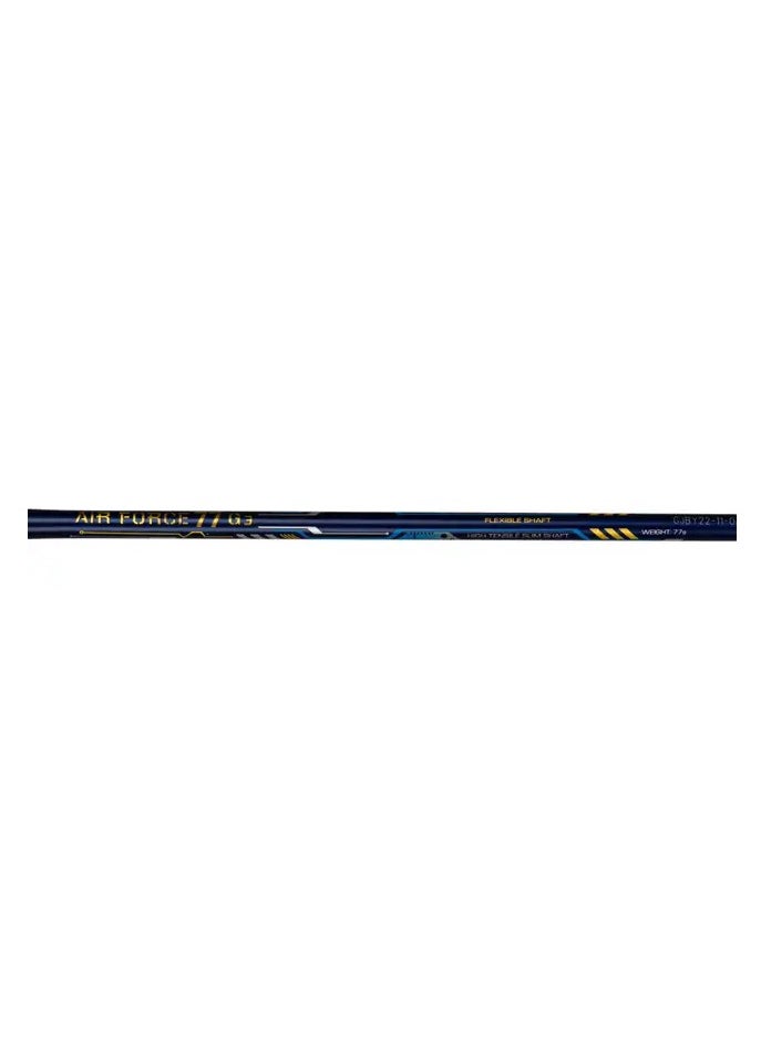 AIR-FORCE 77 G3 Carbon Fibre Unstrung Badminton Racket With Free Full Cover (Navy/Blue/Gold)