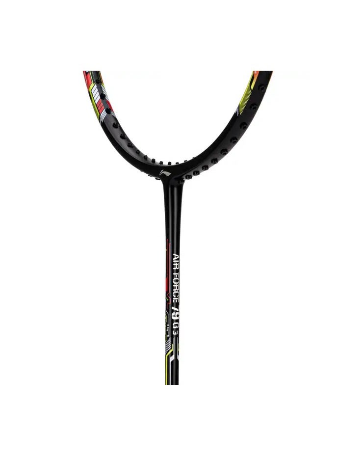 AIR-FORCE 79 G3 Carbon Fibre Unstrung Badminton Racket With Free Full Cover ( Black/Blue/Red)