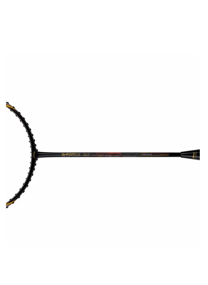 Lining G-Force X5 Carbon Fiber UnStrung Badminton Racket With Full Cover (Black/Orange), One Size (82G)