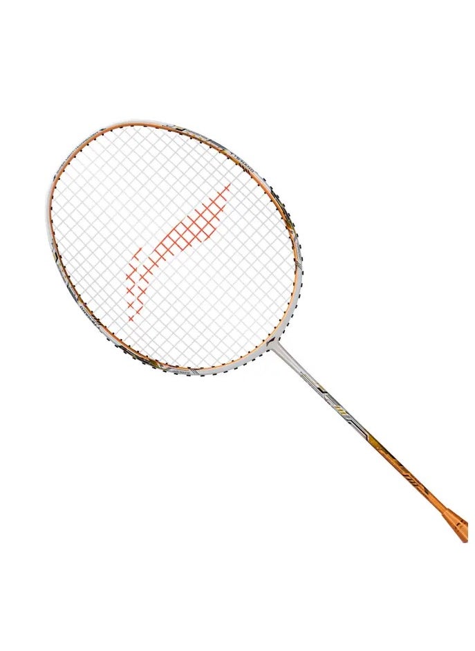 AIR-FORCE 78 G3 Carbon Fibre Unstrung Badminton Racket With Free Full Cover (White/Light Orange/Black)