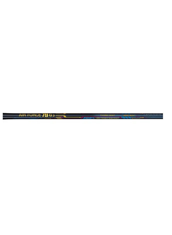 AIR-FORCE 79 G3 Carbon Fibre Unstrung Badminton Racket With Free Full Cover (Charcoal/Grey/Blue)