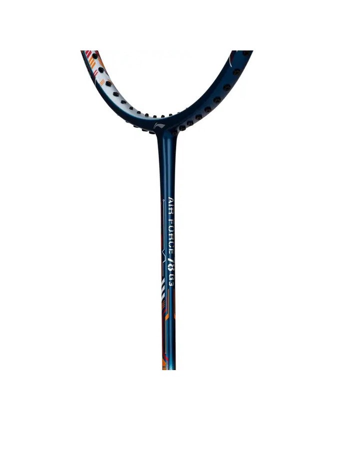 AIR-FORCE 78 G3 Carbon Fibre Unstrung Badminton Racket With Free Full Cover (Navy/Silver/Orange)