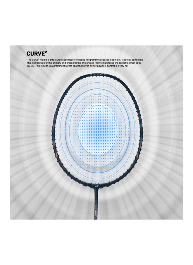 Viper 900 Full Graphite Strung Badminton Racket With Full Cover (Navy)