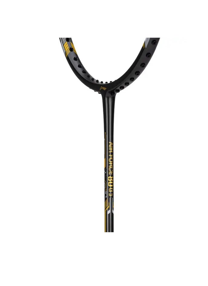 AIR-FORCE 80 G3 Carbon Fibre Unstrung Badminton Racket With Free Full Cover ( Dark Grey/Amber/Gold)