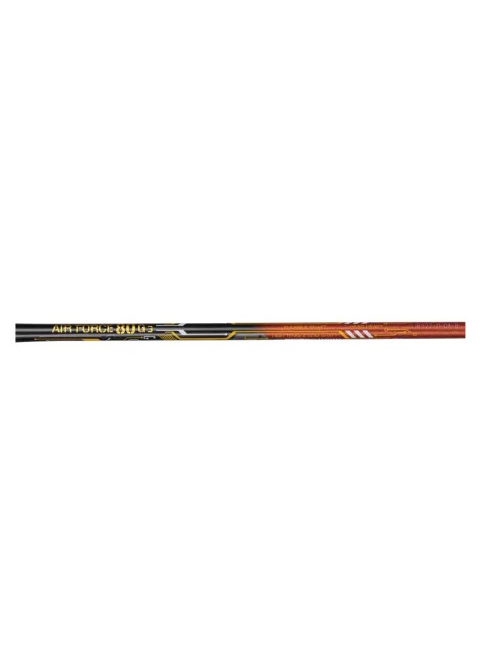 AIR-FORCE 80 G3 Carbon Fibre Unstrung Badminton Racket With Free Full Cover ( Dark Grey/Amber/Gold)