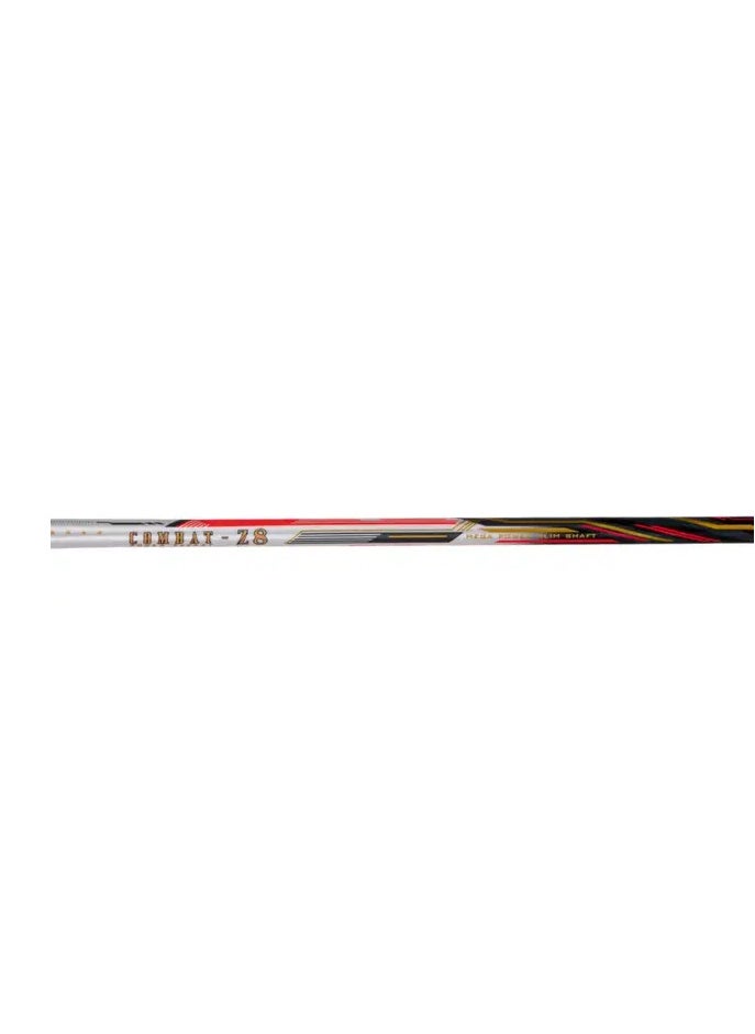 Combat Z8 Carbon Fibre Unstrung Badminton Racket With Free Full Cover (White/Black/Orange/Red)