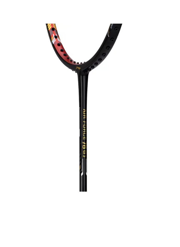 AIR-FORCE 78 G3 Carbon Fibre Unstrung Badminton Racket With Free Full Cover (Black/Orange Red/Gold)