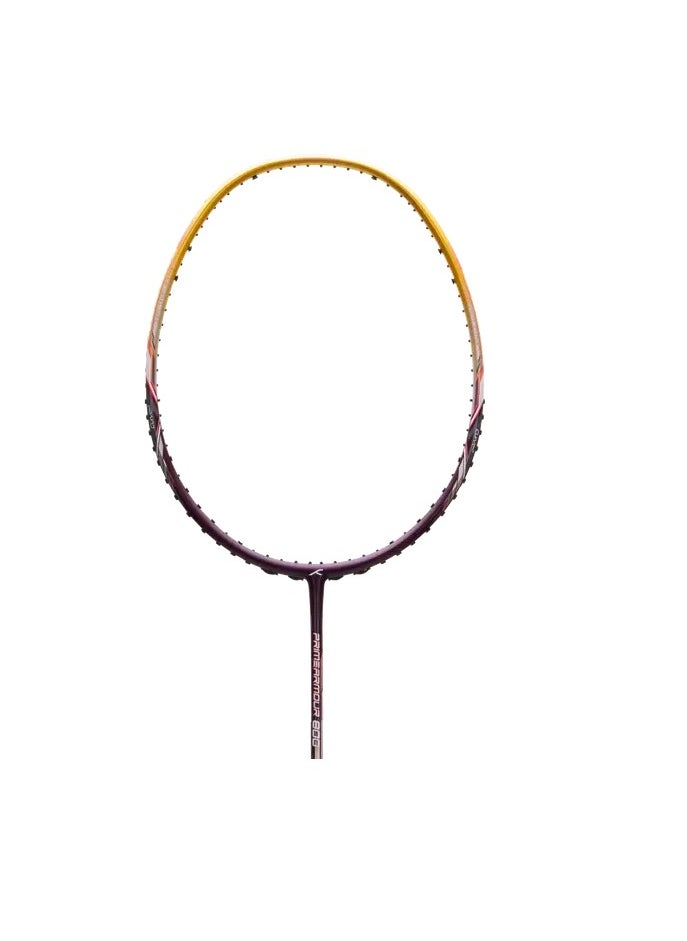 Primearmour 800 Carbon Fibre Unstrung Badminton Racket with Full Racket Cover for Intermediate Players (Dk Purple/Gold)