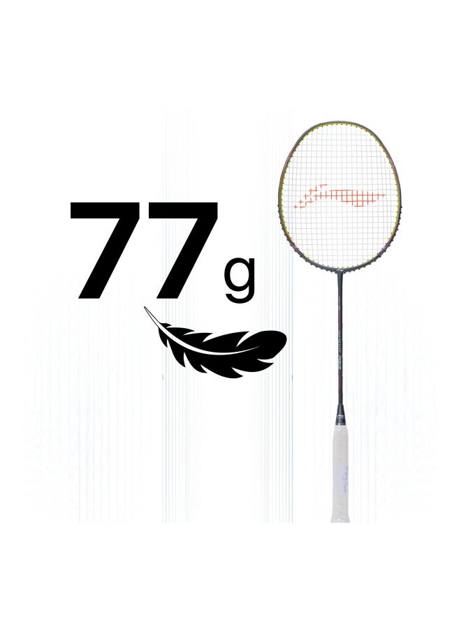 Wind Lite 700 II Carbon Fiber UnStrung Badminton Racket With Full Cover (Dk Grey/Lime), One Size