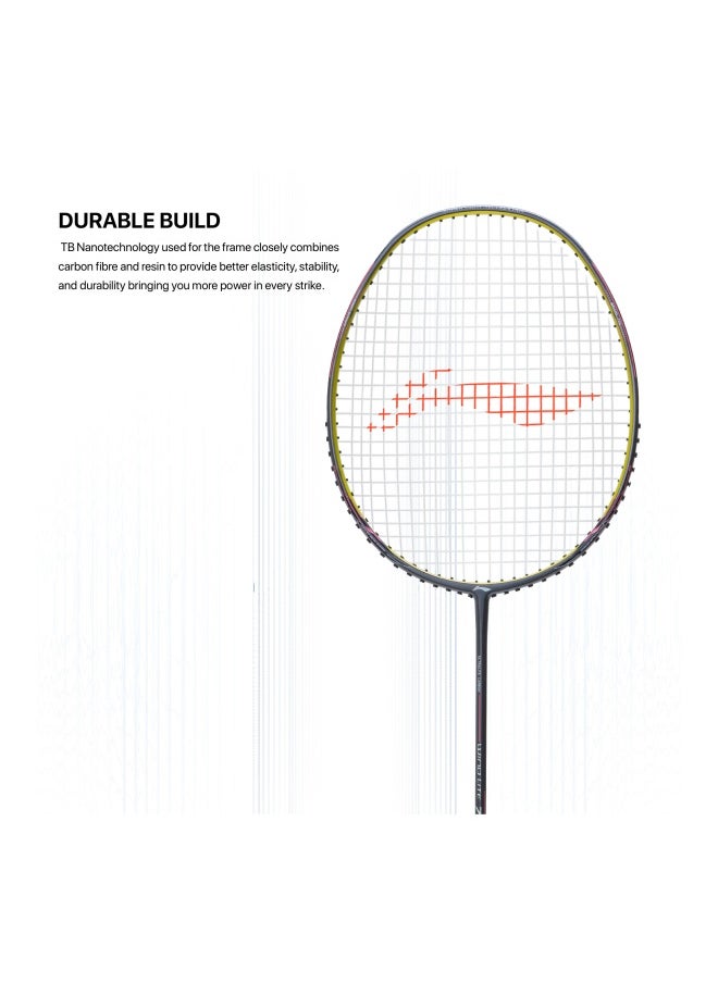 Wind Lite 700 II Carbon Fiber UnStrung Badminton Racket With Full Cover (Dk Grey/Lime), One Size