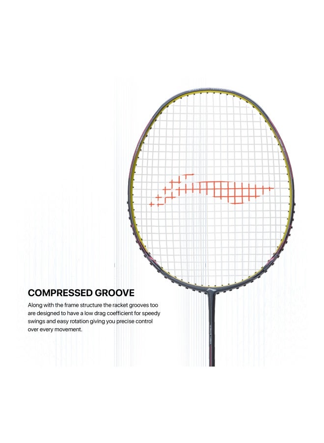 Wind Lite 700 II Carbon Fiber UnStrung Badminton Racket With Full Cover (Dk Grey/Lime), One Size