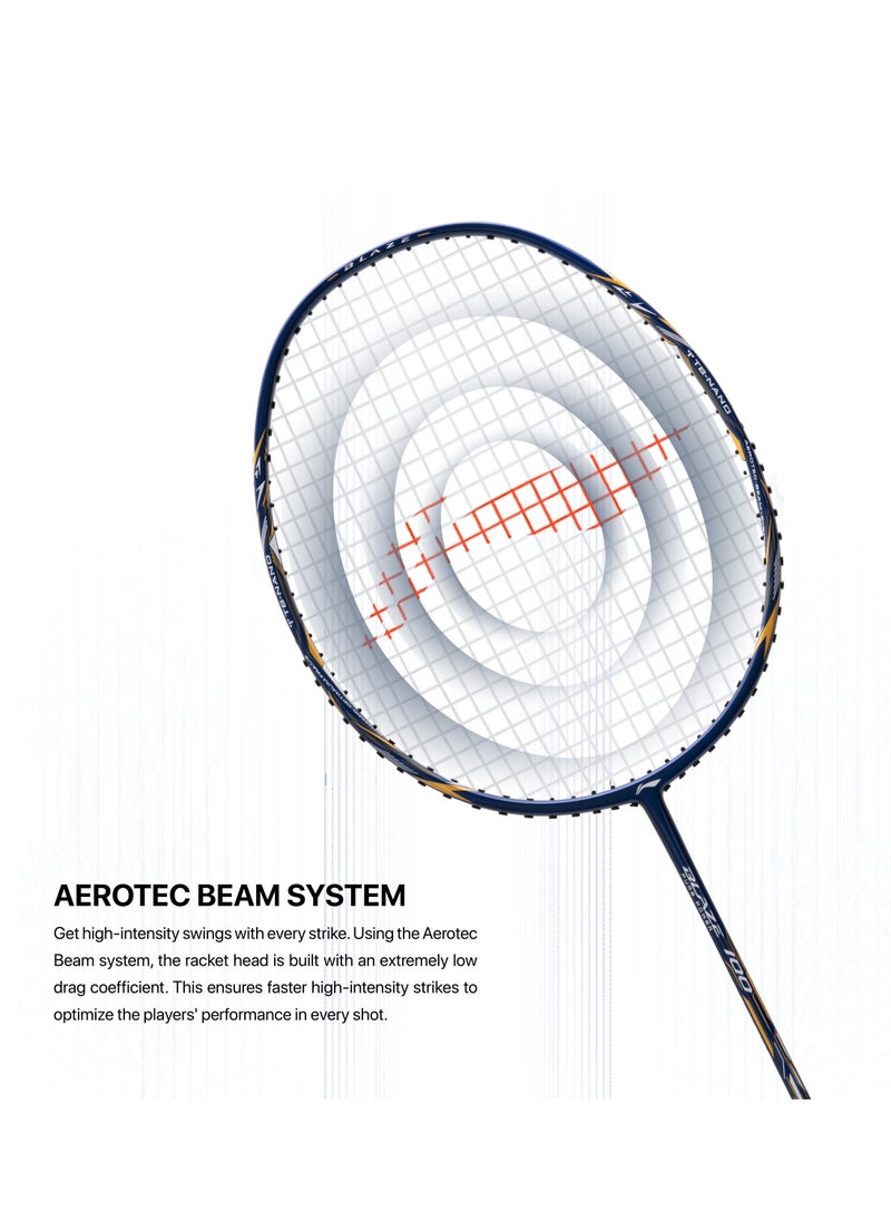 Blaze 100 (78) Unstrung Badminton Racket (Navy/White/Gold)