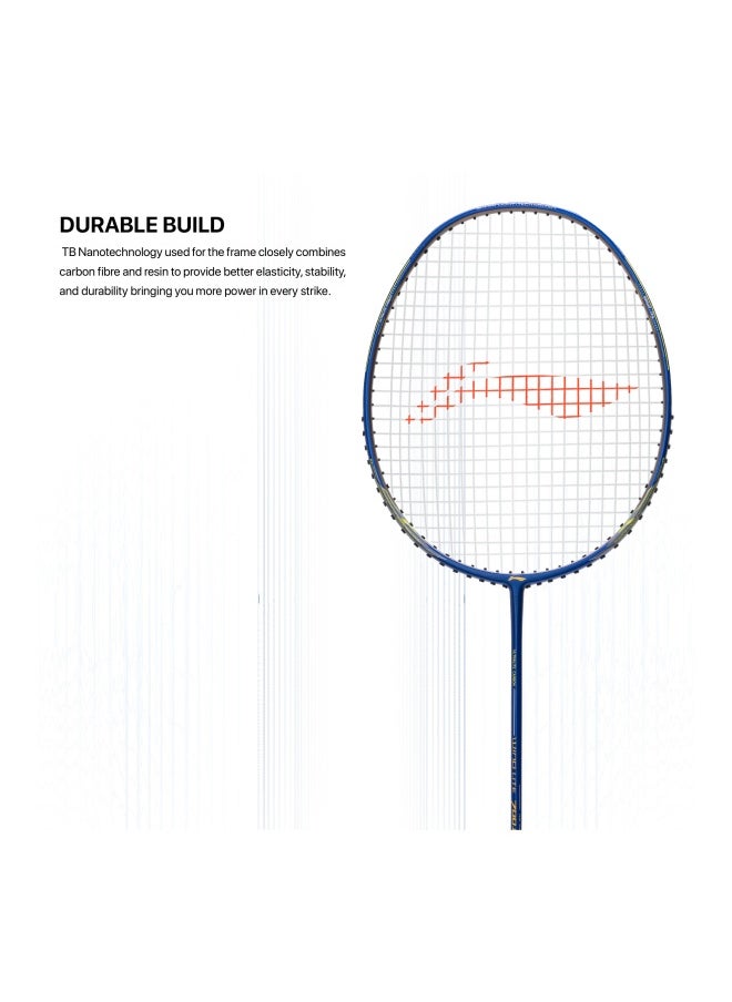 Wind Lite 700 II Carbon Fiber UnStrung Badminton Racket With Full Cover (Navy/Brass), One Size