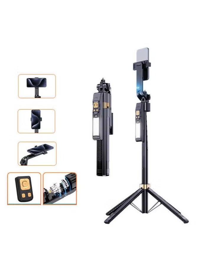 CL12P Selfie Stick Tripod – 1.8 Meters Smart Tracking Selfie Stick with 360° Rotation, Remote Control Handheld Camera Selfie Stick for Smartphones and Tablets – Ideal for Vlogging, Photography, Group Photos, and Live Streaming, Adjustable Height, Black