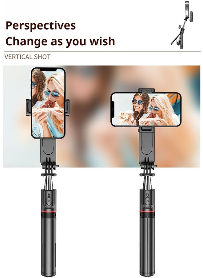 44.88 Inches Selfie Stick Tripod for phone, All-in-1 Phone Tripod Stand with Rechargeable Bluetooth Remote,Removable fill light,Compatible with iPhone and Android Smartphones,Lightweight Tripod for for Selfies/Live/Video Recording/Travel