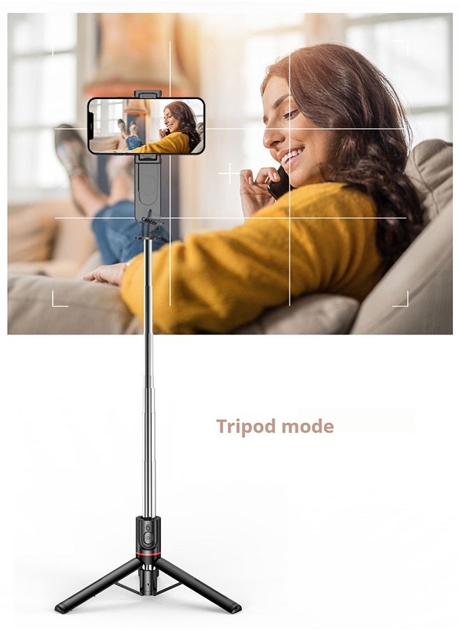 44.88 Inches Selfie Stick Tripod for phone, All-in-1 Phone Tripod Stand with Rechargeable Bluetooth Remote,Removable fill light,Compatible with iPhone and Android Smartphones,Lightweight Tripod for for Selfies/Live/Video Recording/Travel