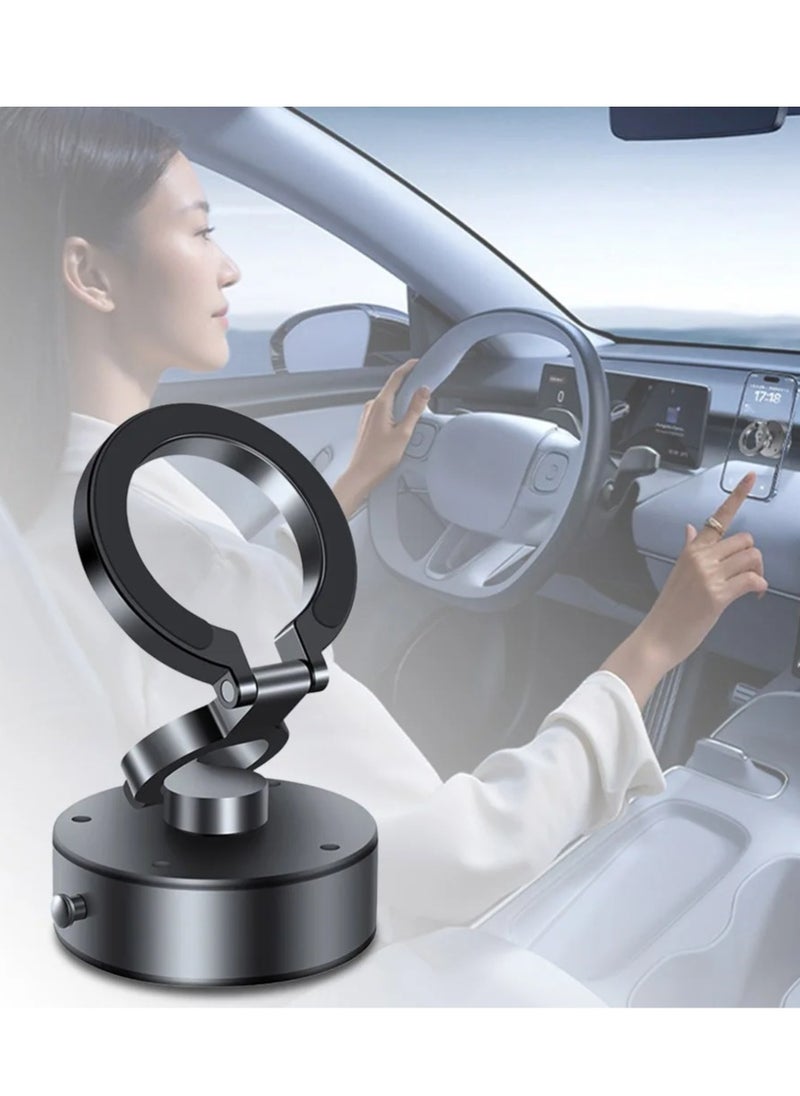 Rotatable Car Suction Phone Mount, 2024 New 360° Rotating 270° Folding Electric Vacuum Magnetic Suction Car Phone Mount, Double Sided Universal Smart Holder for Car/Mirror/Smooth Surface