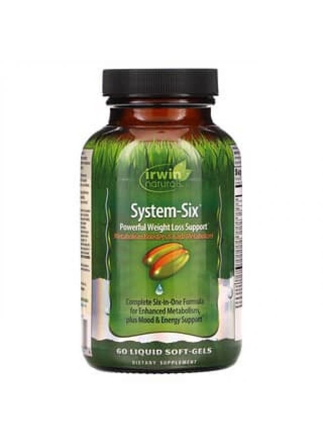 Irwin Naturals System-Six Powerful Weight Loss Support 60 Liquid Soft-Gels