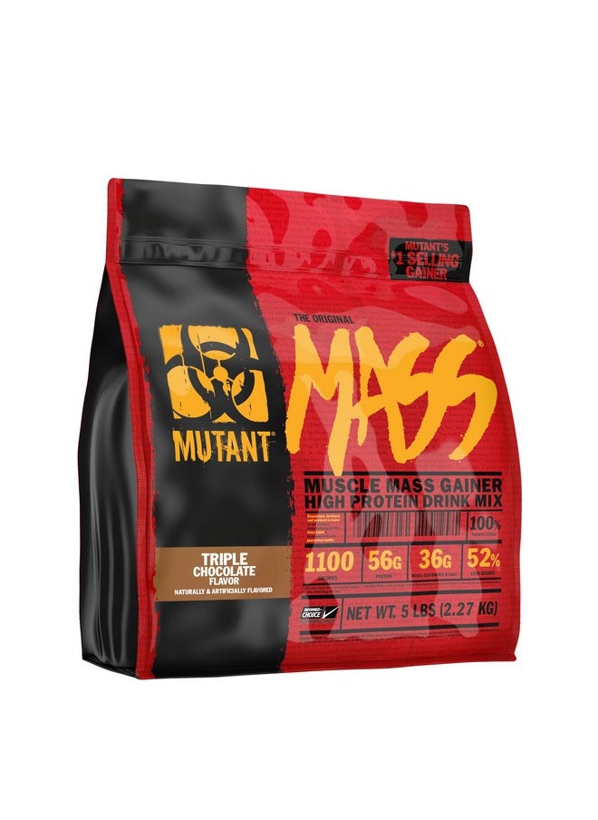 Mutant Mass | Weight Mass Gainer Protein Powder - high Calorie Protein Powder for Mass gain - Triple Chocolate - 5 Pound