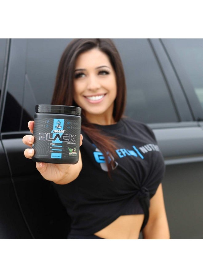 eFlow Nutrition Enrage Black High Stimulant Pre Workout Supplement - Preworkout Powder to Boost Energy, Pumps and Strength - 4 Flavors (30 Servings) (Sour Watermelon)