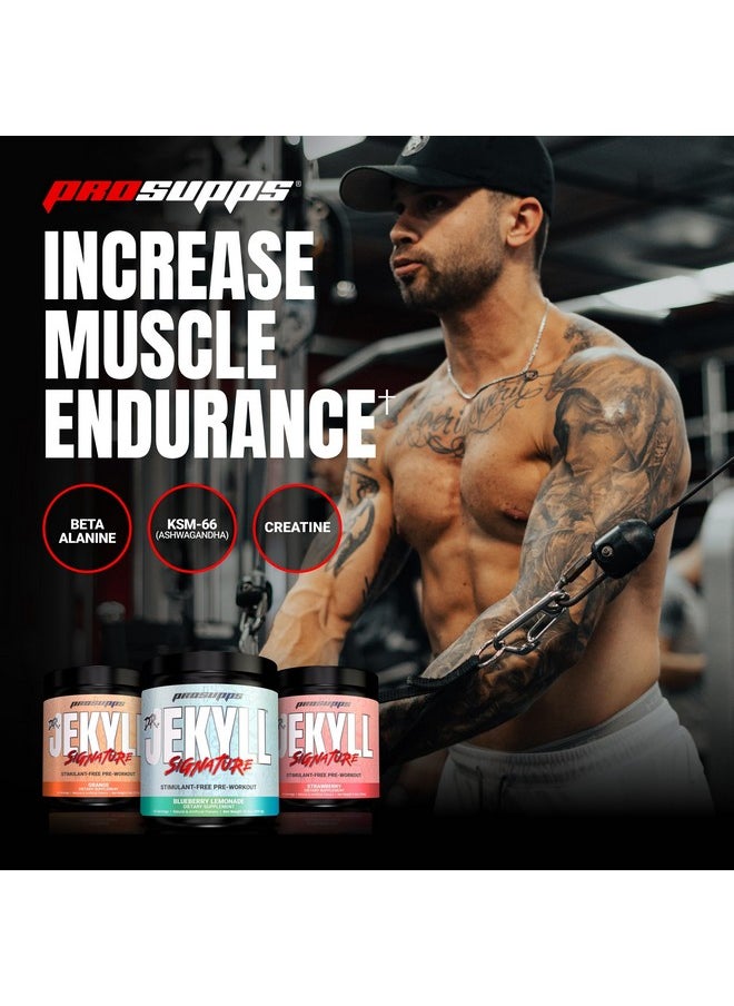 PROSUPPS Dr. Jekyll Signature Pre-Workout Powder, Stimulant & Caffeine Free, Intense Focus, Energy & Pumps, (30 Servings, Blueberry Lemonade)