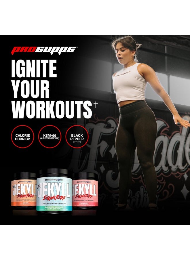 PROSUPPS Dr. Jekyll Signature Pre-Workout Powder, Stimulant & Caffeine Free, Intense Focus, Energy & Pumps, (30 Servings, Blueberry Lemonade)