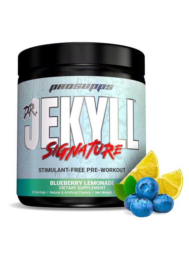 PROSUPPS Dr. Jekyll Signature Pre-Workout Powder, Stimulant & Caffeine Free, Intense Focus, Energy & Pumps, (30 Servings, Blueberry Lemonade)