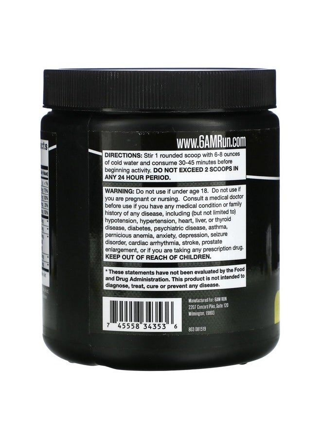 6AM Run - Pre Workout Supplement Pre Sprint Run - Amino Energy Lemonade - Pre Workout for Runners - Pre Workout Runners - Runners Supplements - Best Pre Workout Supplement for Running - 30 Scoops