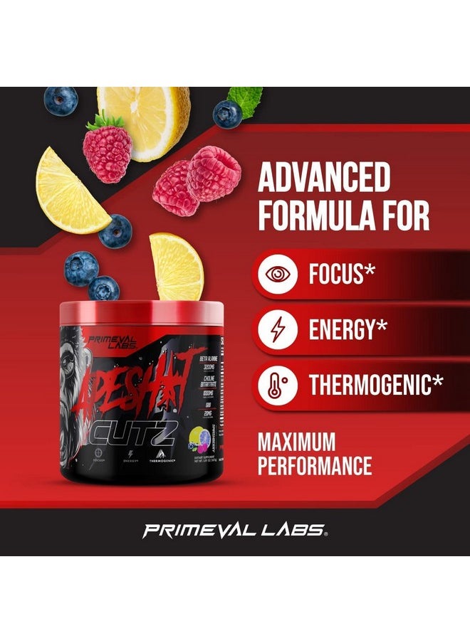 Primeval Labs Ape Cutz Pre Workout Powder | Scientifically Formulated | Increased Performance with Beta Alanine | Post Workout Drink & Energy Booster 50 Servings Smashberry