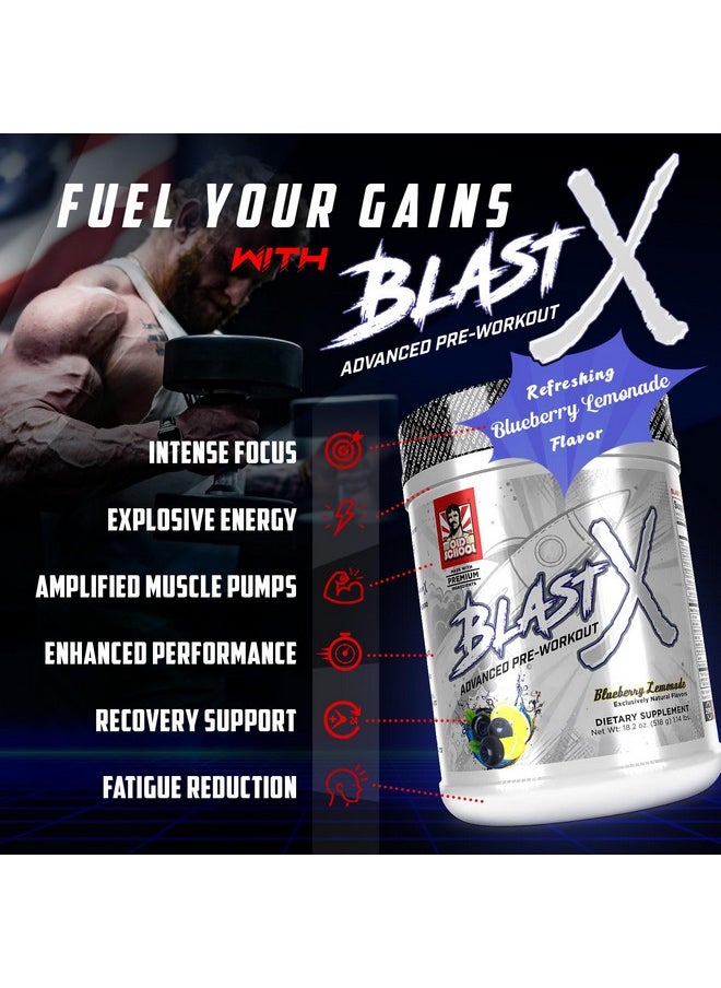 Blast X Advanced Pre Workout Powder, Intense Energy Booster Preworkout for Men & Women, Natural Caffeine + ZumXR®, Beta Alanine, Citrafuze™, L-Citrulline & Taurine for Strength, Focus & Endurance