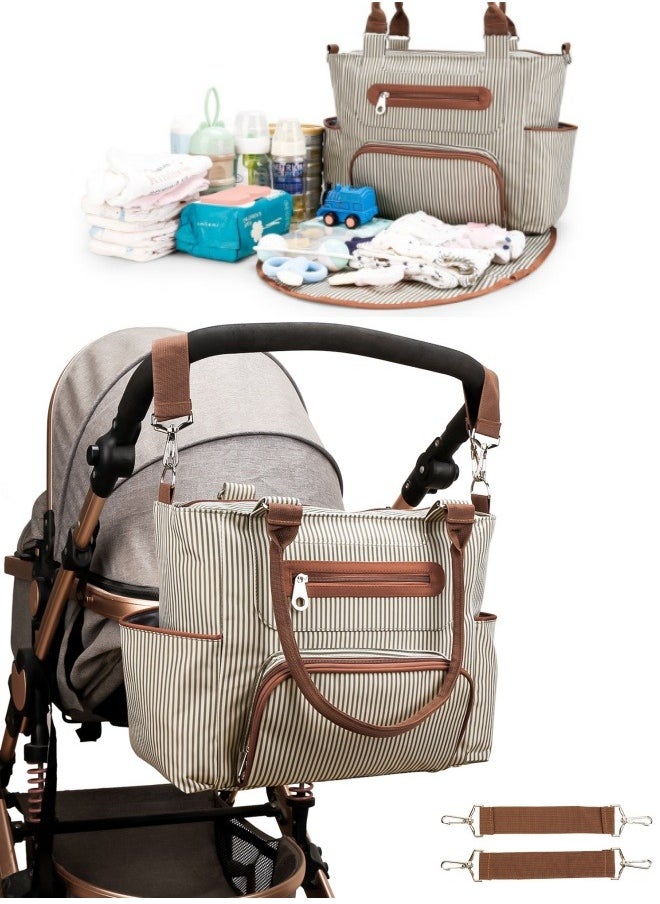 Diaper Bag 6 pieces set nappy tote bag large capacity for baby mom dad Travel Bag Newborn Nappy Bag with Changing Pad