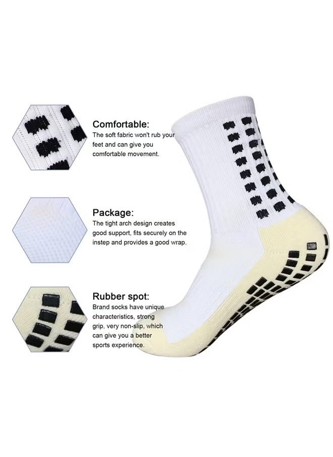 6Pair  Men's Soccer Socks Anti Slip Non Slip Grip Pads for Football Basketball Sports Grip Socks