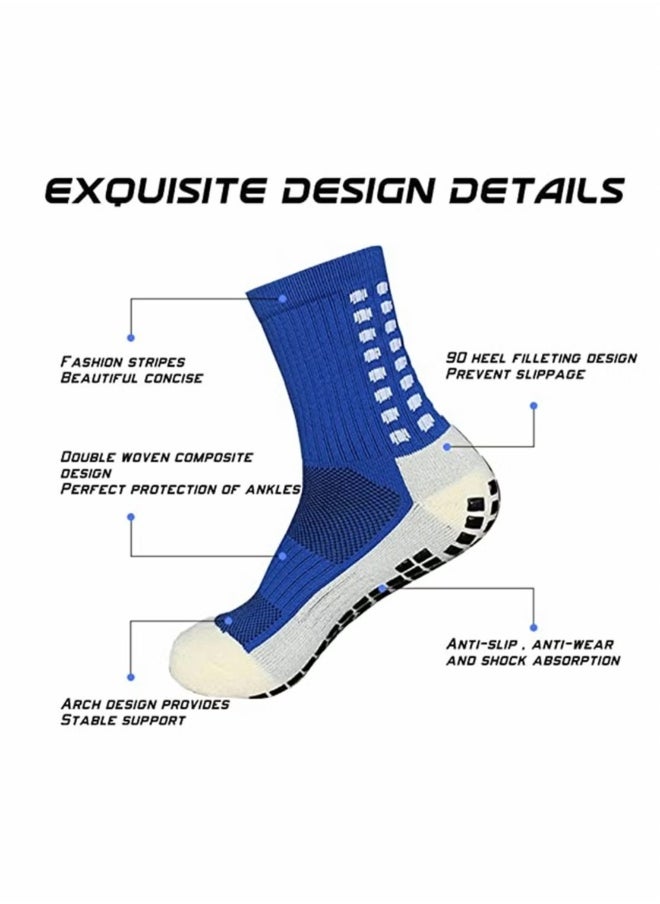 6Pair  Men's Soccer Socks Anti Slip Non Slip Grip Pads for Football Basketball Sports Grip Socks