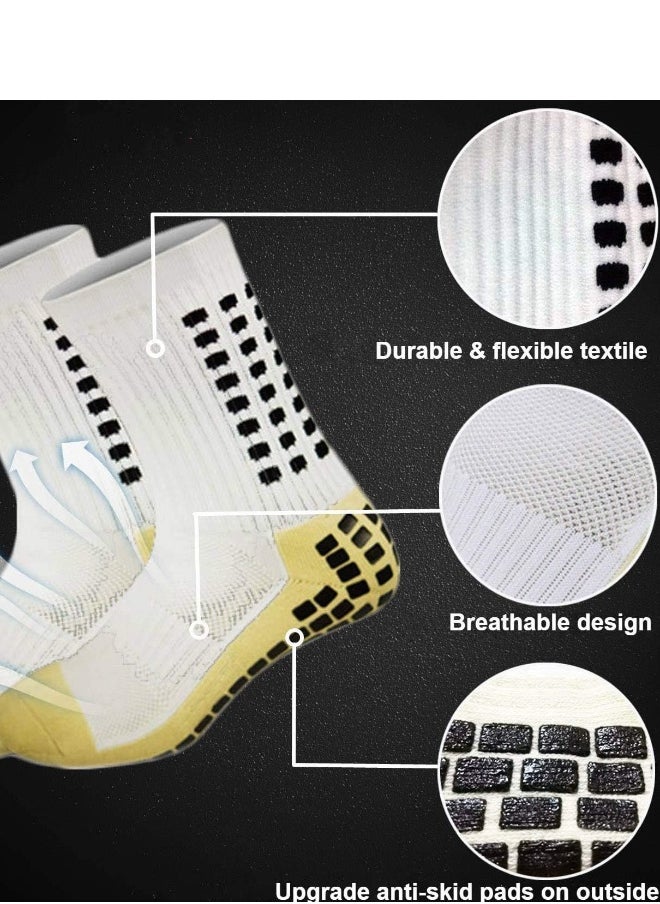 5 Pairs of Non-Slip Grip Pads for Men's Football and Basketball Socks