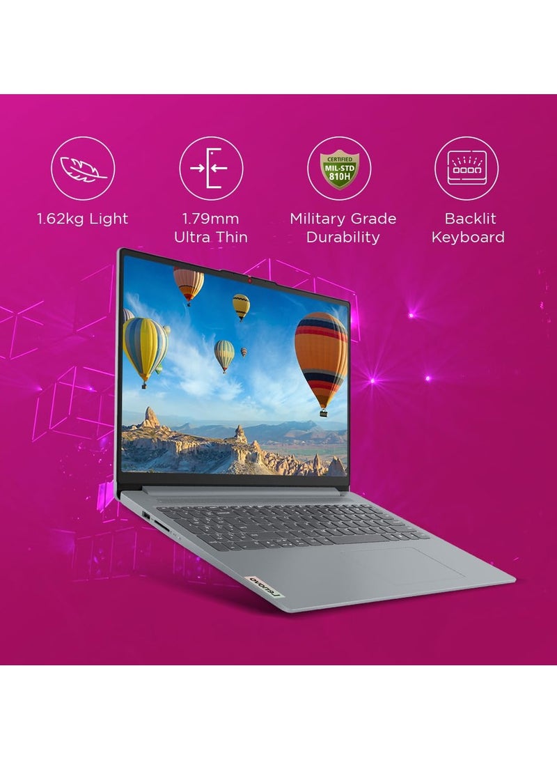 2025 Newest IdeaPad Slim 3i 15 Laptop With 15.6-Inch Display, Intel Core i3-N305 Procesoor/8GB DDR5 RAM/512GB NVME SSD/Intel Iris Xe Graphics/Windows 11 English/Arabic Grey