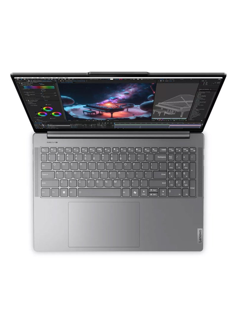 Yoga Pro 9 16IMH9 Laptop With 16-Inch Display, Intel Ultra 9 185H Processor/32GB RAM/1TB SSD/6GB NVIDIA GeForce RTX 4050 Graphics Card/Windows 11 Pro English Luna Grey