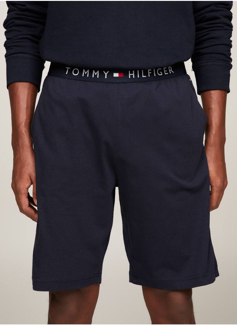 Men's Jersey Shorts - Cotton, Blue