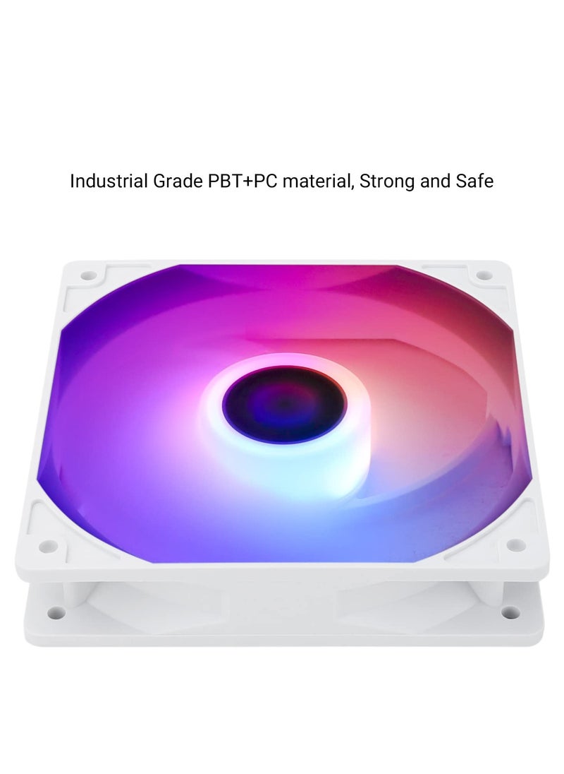 TL-C12CW-S CPU Fan 120mm White ARGB Case Cooler Fan, 4pin PWM Silent Computer Fan with S-FDB Bearing Included, up to 1550RPM Cooling Fan