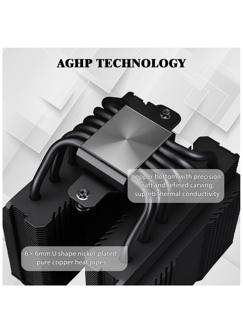 Peerless Assassin 120 Mini Black CPU Air Cooler, 6 Heat Pipes Dual Towers Cooler, with TL-D12B PWM Fans, Desktop PC Cooler for Intel LGA 1851/1700/1150/1151/1200/2011,AMD:AM4/AM5