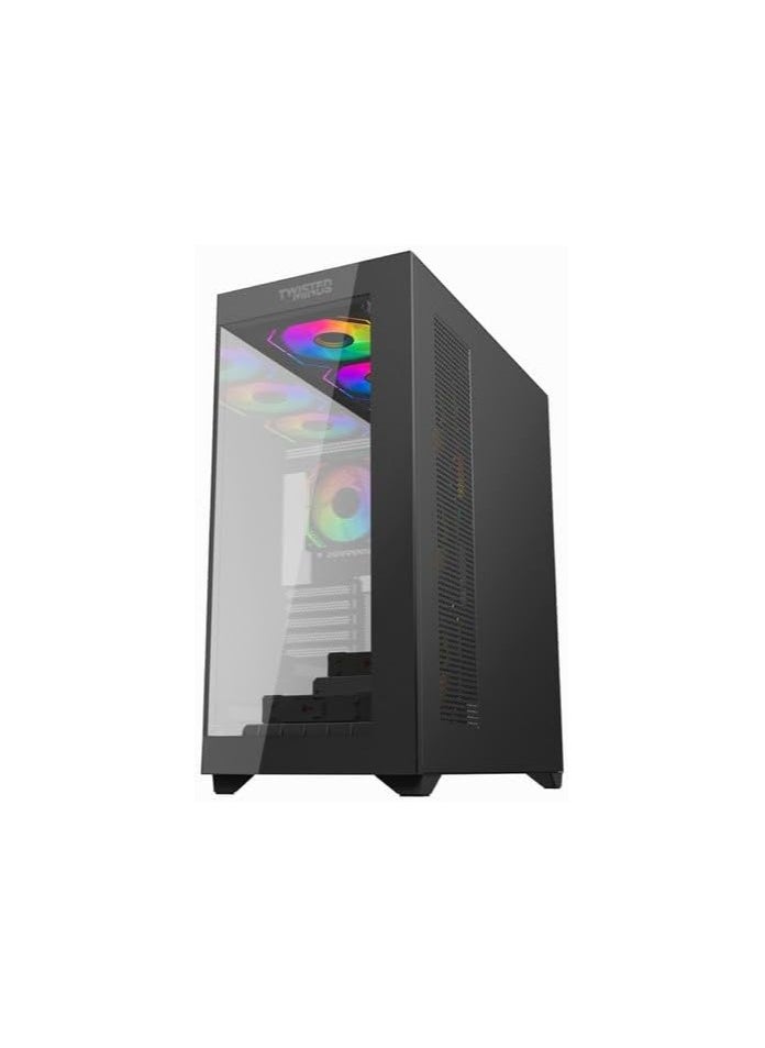 Twisted Minds Quantum 07 Mid Tempered Glass Gaming Case TM-290XL-9-B - Black