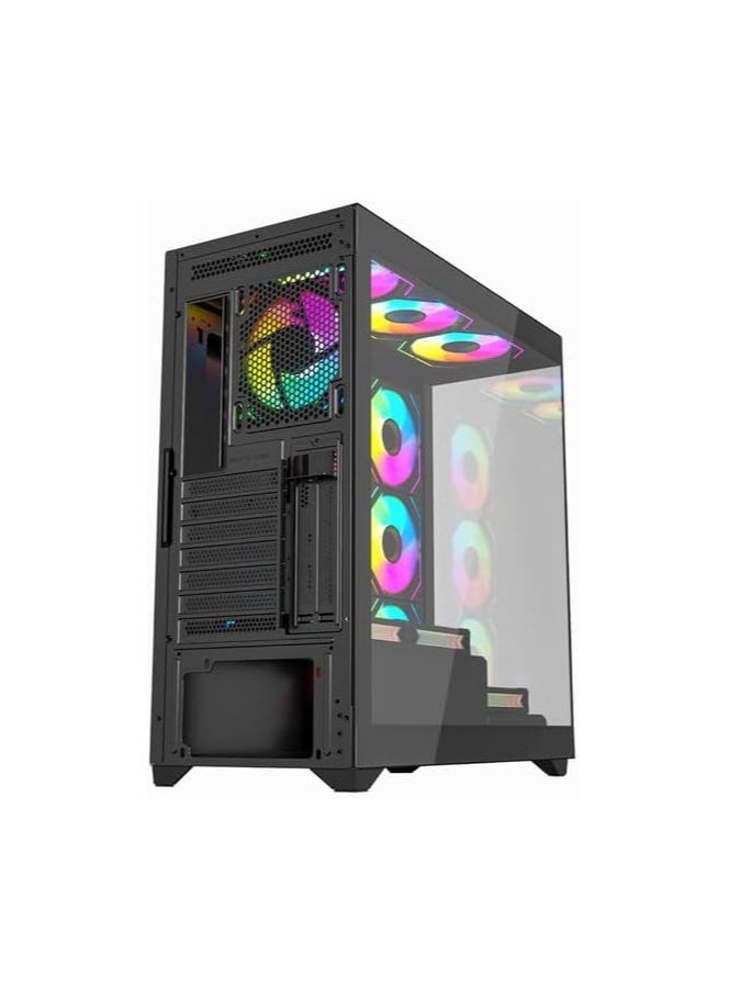 Twisted Minds Quantum 07 Mid Tempered Glass Gaming Case TM-290XL-9-B - Black