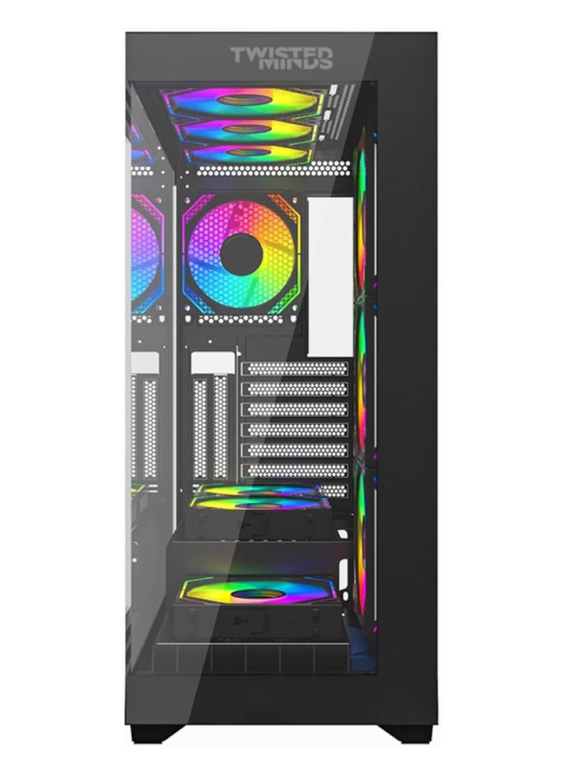 Twisted Minds Quantum 07 Mid Tempered Glass Gaming Case TM-290XL-9-B - Black