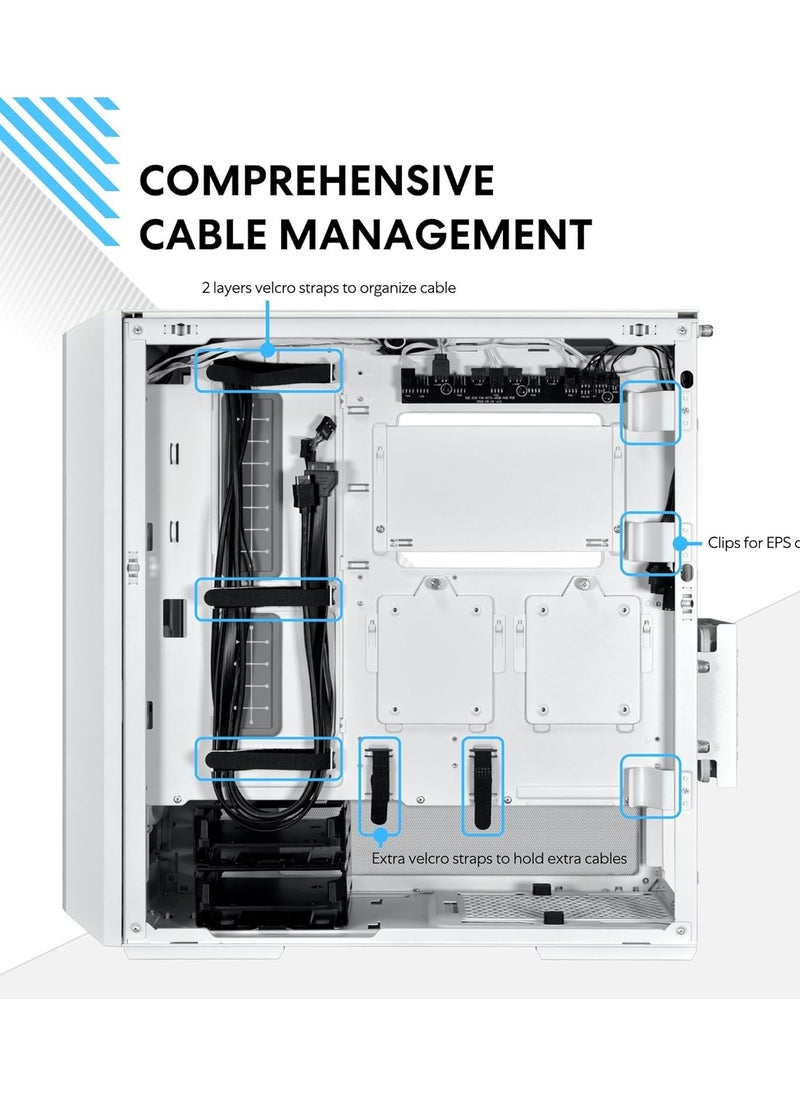 Lian Li Lancool 216 RGB Chassis Optimized for Air and AIO Cooling - White