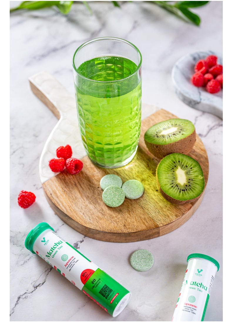 Matcha Green Tea Effervescent Tabs 20 Organic Detox And Glowing Skin Pack Of 2
