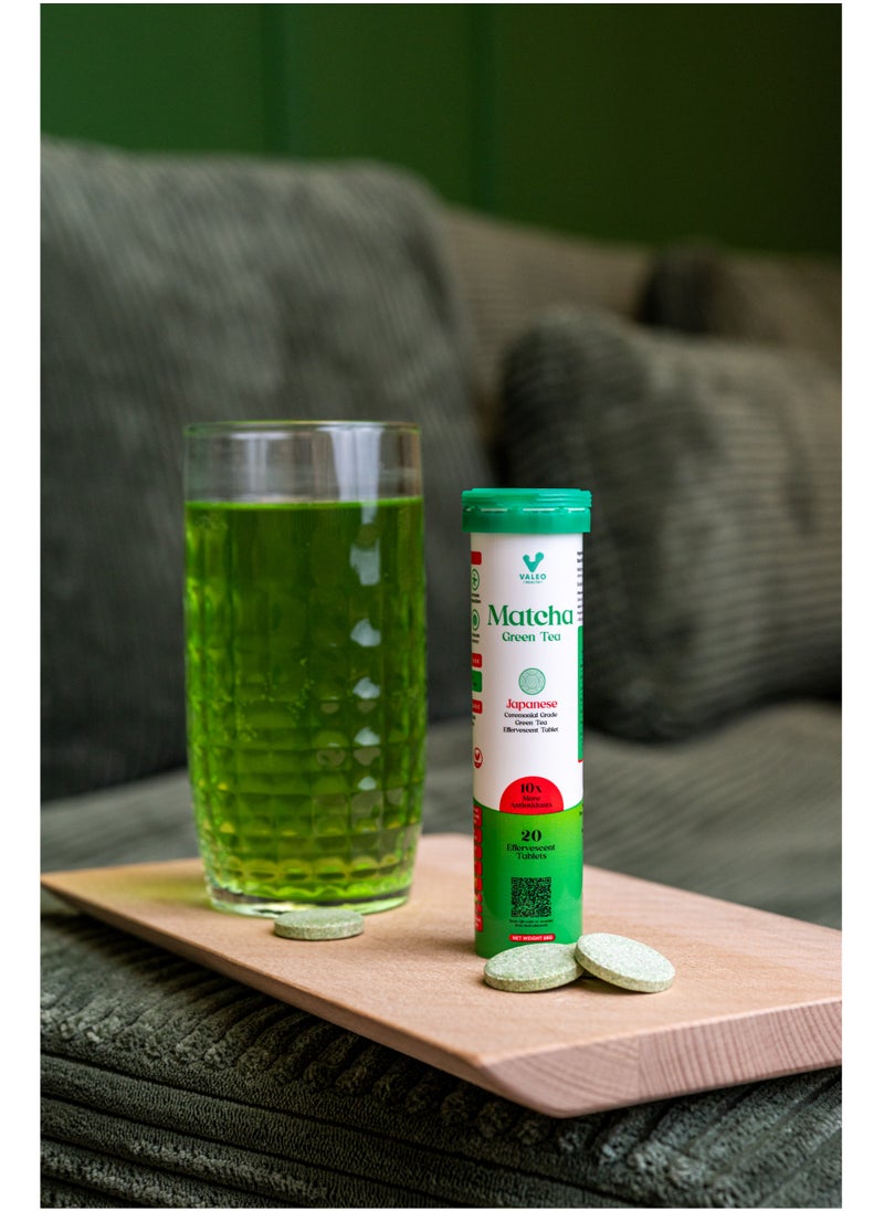 Matcha Green Tea Effervescent Tabs 20 Organic Detox And Glowing Skin Pack Of 2