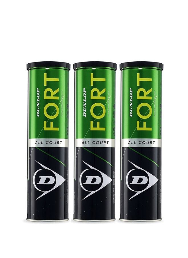 Dunlop Fort All Court  Tennis Balls (Pack of 3 )